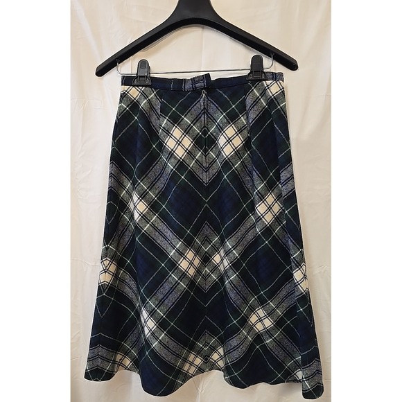 1960's Vtg PENDLETON Wool PLAID A-LINE Dark Academia Preppy Casual Chic SKIRT-10 - Picture 11 of 11